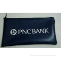 Security Pvc Vinyl Zipper Bank Bags With Printing Logo Navy Bule